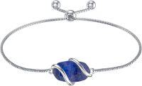 wholesale  Sterling Silver Gemstone Dainty Link Bracelet for Women -A-Lapis Lazuli