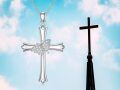 wholesale 925 Sterling Silver Cross Pendant With Butterfly-0-7