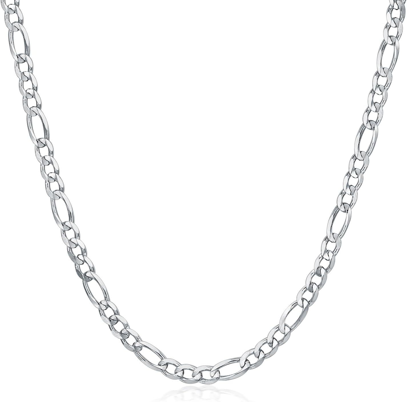 925 Sterling Silver Figaro Link Chain with Lobster Clasp - 18K Gold Plated - Length: Adjustable from 16 to 26 inches-0-1