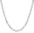 wholesale 925 Sterling Silver Figaro Link Chain with Lobster Clasp - 18K Gold Plated - Length: Adjustable from 16 to 26 inches-0-1