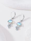 wholesale 925 Sterling Silver Jellyfish Moonstone Drop Earrings Gifts for Women-0-2