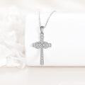 wholesale 925 Sterling Silver Heart and Celtic Knot Cross Pendant Necklace-0-2