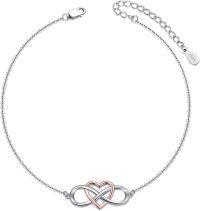 wholesale 925 Sterling Silver Heart Infinity Ankle Anklet for Women-infinity