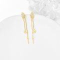 wholesale Gold Butterfly Drop Threader Earrings - 925 Sterling Silver Chain Gift Set for Her-0-1