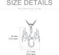 wholesale 925 Sterling Silver Deer Antlers & Duck Fishing Hook Mens Pendant Necklaces-0-3