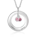 TOUPOP Sterling Silver Birthstone Personalized Name Necklace For Women-0-0