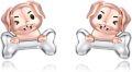 wholesale 925 Sterling Silver Bone Shaped Puppy Stud Earrings-0-0