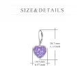 wholesale 925 Sterling Silver Metal Drusy Crystal Heart Dangle Earrings Wholesale (Pink/Blue/Purple) Leverback Drop s for Women-0-17