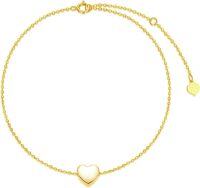 wholesale 14K Solid Gold Nickel-Free Lead-Free Heart Charm Bracelet for Women-Tiny Heart Charm