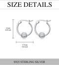 wholesale 925 Sterling Silver Hoop Earrings with Crystal Golf Ball Design - Perfect Gift for Mom on Mothers Day or Her Birthday-0-5