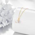 wholesale 14K Gold Freshwater Pearl Pendant Necklace with Chain for Women - Elegant  (Length: Adjustable)-0-1