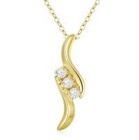 TOUPOP 14K Gold Moissanite 3 Stone Infinity Necklace, 18"-undefined