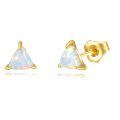 wholesale 14k Gold Triangle White Opal Stud Earrings For Women-0-0