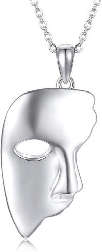 wholesale 925 Sterling Silver Phantom of the Opera Mask Pendant Necklace for Women-Mask