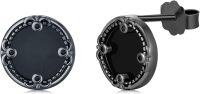wholesale 925 Sterling Silver Black Onyx Zircon Celtic Viking Stud Earrings Hypoallergenic Punk Gothic Jewelry for Women Men-Black onyx-O-Black onyx-O
