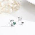 wholesale 925 Sterling Silver Green Agate Guinea Pig Stud Earrings Hypoallergenic-0-1