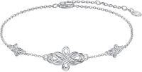 wholesale 925 Sterling Silver Infinity Knot Charm Bracelet with Natural Gemstones Lucky Irish s for Women and Teen Girls-925 Sterling Silver