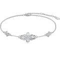 wholesale 925 Sterling Silver Infinity Knot Bracelet White Gold Plated Adjustable Chain Jewelry For Women-0-0