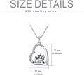 wholesale 925 Sterling Silver Heart-Shaped Highland Cow Pendant Necklace for Women and Girls - Mothers Day Gift-0-2