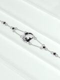 wholesale 925 Sterling Silver Black Onyx Adjustable Bracelet with Moon and Cat Design-0-4