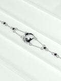 wholesale 925 Sterling Silver Black Onyx Adjustable Bracelet with Moon and Cat Design-0-4