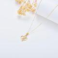 wholesale 14K Gold Mom Heart Pendant Necklace with Cubic Zirconia - Gift for Mother's Day-0-4