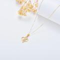 wholesale 14k Gold Lab Diamond Mom Heart Pendant Necklace-0-4