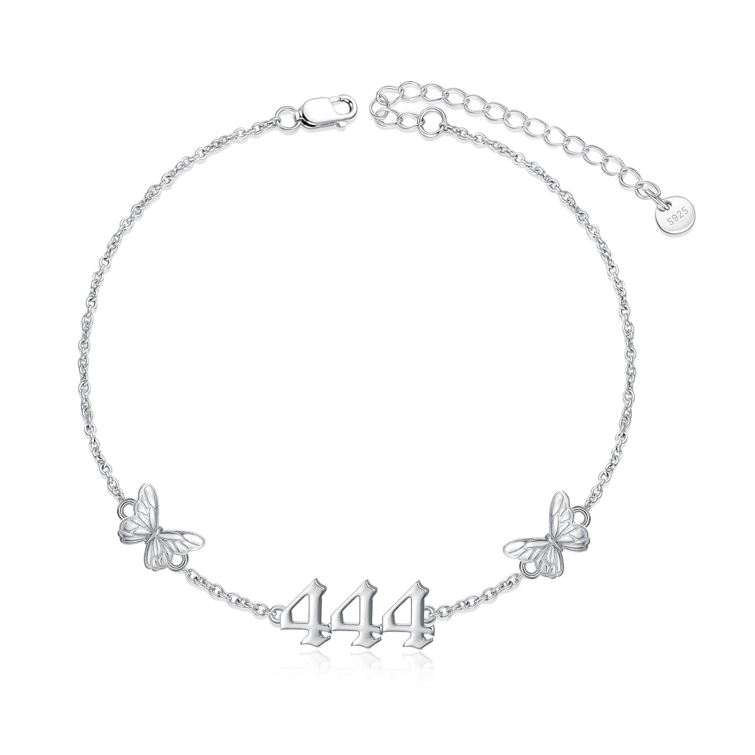 Wholesale 925 Sterling Silver 444 Butterfly Angel Number Charm