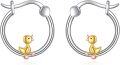 wholesale 925 Sterling Silver Hypoallergenic Pink Crystal Unicorn Huggie Hoop Earrings-0-0
