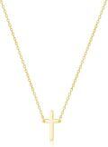 wholesale Gold 925 Sterling Silver Small Cross Pendant Necklace 18 for Women-0-0