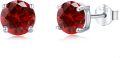wholesale 925 Sterling Silver Red Garnet Stud Earrings 6mm Gemstone  for Women-0-0