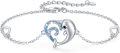 wholesale 925 Sterling Silver Blue Crystal Dolphin Heart Charm Bracelet Adjustable Oceanic s for Her-0-0