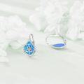 wholesale 925 Sterling Silver Blue Fire Opal Celtic Trinity Knot Leverback Earrings Triquetra Tree of Life s for Women Girls-0-2
