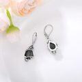 wholesale 925 Sterling Silver Snake Black Onyx Leverback Dangle Earrings Gothic  for Women Girls-0-2