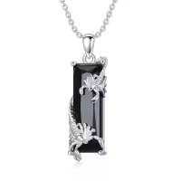 wholesale 925 Sterling Silver Black Onyx Scorpion Pendant Necklaces Wholesale for Women and Men - Scorpio Zodiac s with Box-black