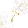 wholesale 10K Gold Treble Clef Diamond Drop Earrings Fine s for Women-0-3