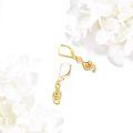 wholesale 10K Gold Treble Clef Diamond Drop Earrings Fine s for Women-0-3