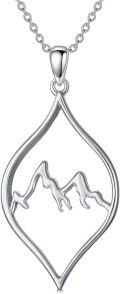 wholesale 925 Sterling Silver Mountain Pendant Necklace for Nature Enthusiasts-0-0