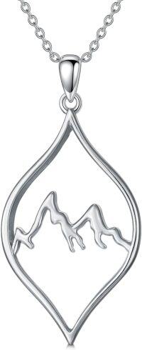 wholesale 925 Sterling Silver Mountain Pendant Necklace for Nature Enthusiasts-White Gold Silver Mountain