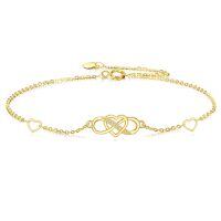 wholesale 14k Gold Infinity Heart Moissanite Accent Chain Bracelet For Women-Infinity Heart Bracelet