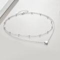 wholesale 925 Sterling Silver Heart Layered Choker Necklace s for Women-0-4