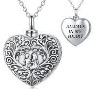 wholesale TOUPOP Heart Urn/photo Locket Necklace For Women Mother Daughter Sisters Son Dad Necklace Memorial Necklace -style_name:Urn Necklace - Brother & Sister