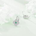 wholesale 925 Sterling Silver Green Crystal Four-Leaf Clover Drop Dangle Hook Earrings for Women Girls Irish Lucky Charm s-0-4