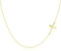 wholesale 14K Gold Metal Sideways Cross Necklace for Women - Christian Jewelry-0-0