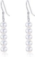 wholesale 14K White Gold 3-Pearl Drop Earrings for Women - Elegant  Set-0-0