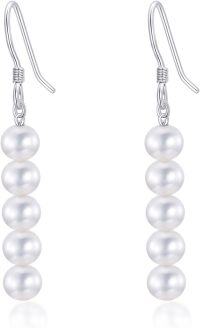 wholesale 14K White Gold 3-Pearl Drop Earrings for Women - Elegant  Set-14k White Gold