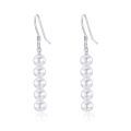 wholesale 14K White Gold 3-Pearl Drop Earrings for Women - Elegant  Set-0-0