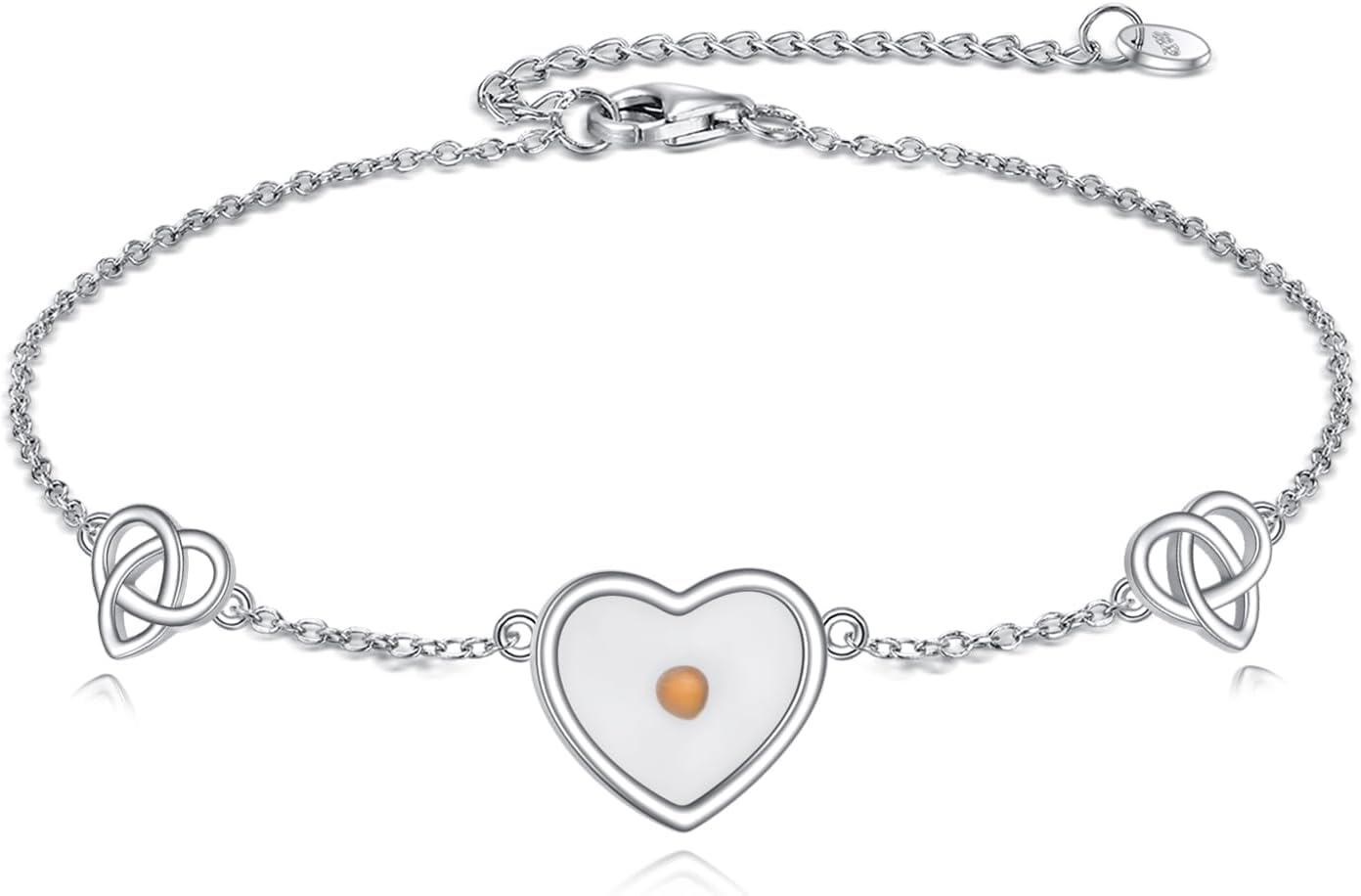 wholesale Sterling Silver Celtic Knot Bracelet w Mustard Seed Moonstone Birthstone-C-Mustard Seed Heart
