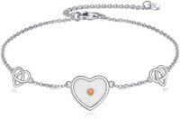 wholesale 925 Sterling Silver Celtic Knot Bracelet w Mustard Seed Moonstone Birthstone-C-Mustard Seed Heart