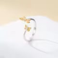 TOUPOP Sterling Silver Crystal Animal Butterfly Bee Dragonfly Adjustable Ring-0-2